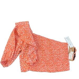 Women’s SHINE on Asymmetrical One-Shoulder Crop Top Size Large